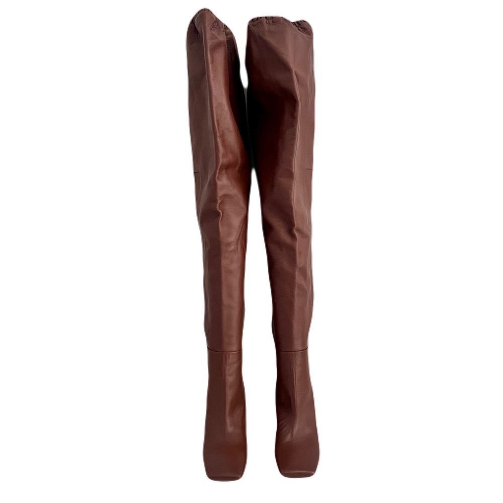 Wandler Brown Leather ‘Anne’ Over The Knee Thigh High, Heeled Boots, Size 40 - Picture 8 of 14